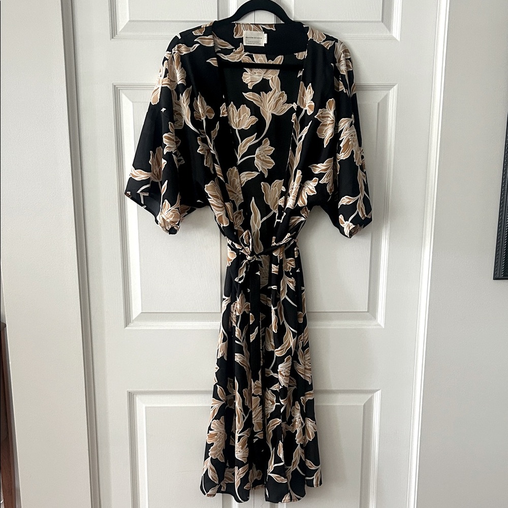 Mason Du Soir Floral Kimono Robe Sz S/M